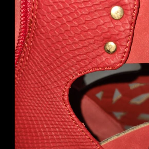Unique Red Cutout Heels Size 7.5 - Picture 3 of 6